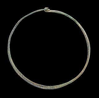 Large Celtic Bronze Twisted Torque Necklace