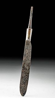 17th C. English Iron Knife w/ Gold Inlays