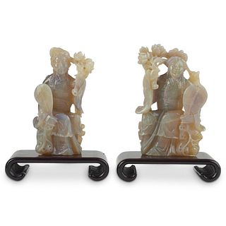 Pair of Chinese Republic Opal Figures