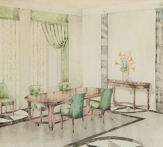 Pair of William Yungbauer Interior Design Paintings