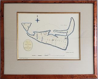 Dr. James Tupper Vintage Map of Nantucket 1782 Reprint