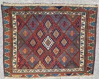 Antique Tribal Kurdistan Oriental Carpet Mat