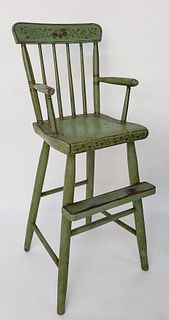 19th Century New England Sheraton Child's High Chair