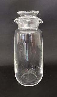 Vintage Donald Russell Signed Steuben Clear Crystal Cocktail Shaker