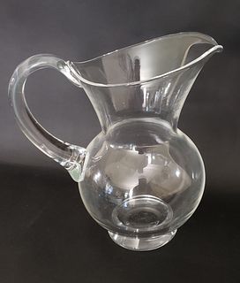 Signed Steuben Clear Crystal Water or Lemonade Pitcher