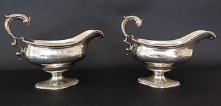 Pair George III Sterling Silver Sauce Boats, London, 1772-1773