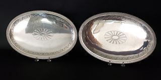 Pair of Tiffany & Co. Sterling Silver Oval Platters, circa 1915-1947