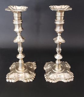 Pair of George III Irish Sterling Silver Candlesticks, Dublin, late 18th Century