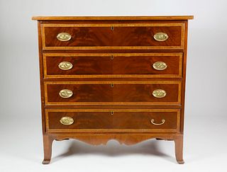American Federal Inlaid Mahogany Chest of Drawers, 19th Century