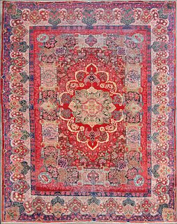 Vintage Hand Knotted Wool Persian Sarouk