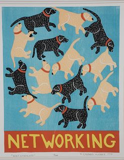 Stephen Huneck Limited Edition Lithograph 13/500 "Networking"