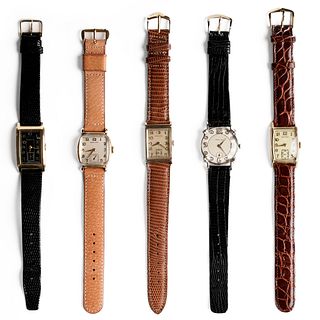 Grp: 5 Hamilton Wristwatches Gold Filled/Plated