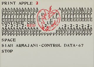 Siah Armajani "Print Apple 2" Screenprint