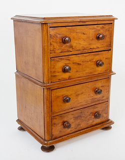 Miniature Maple Chest on Chest, 19th century