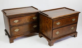 Pair of English Petite Oak Dressers, 18th Century