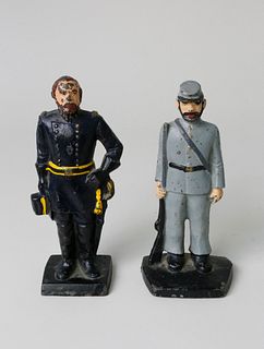 Two Cast Iron Painted Doorstops