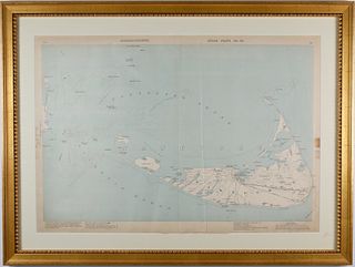 Framed Vintage Map of Nantucket, circa 1907
