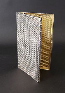 Sterling Silver Basketweave Cigarette Case by Evans