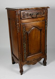 French Provincial Carved Walnut Cabinet, circa 1870