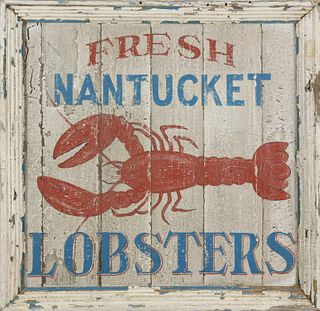 Framed Wood Sign "Fresh Nantucket Lobsters"