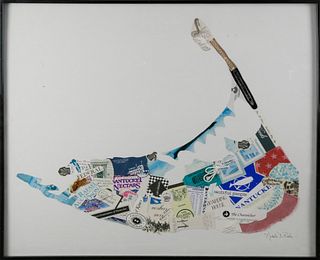 Nicole D. Berlyn Collage "Map of Nantucket Island"