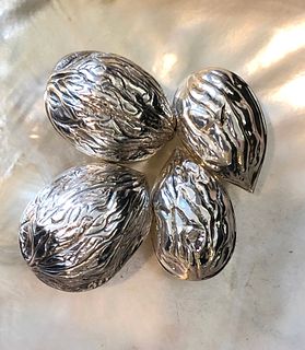 Four J. Parker Sterling Silver Walnuts