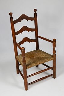 Shaped Ladder Back Child's Armchair, 19th century