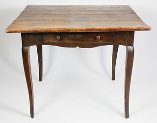 Country Provincial Fruitwood Work Table, Late 19th Century