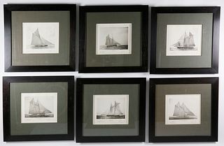 Set of Six N.L. Stebbins Photographs "Yacht Portraits of the Leading American Yachts"