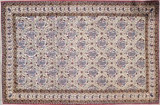 Vintage Hand Knotted Wool Persian Paisley Kashan Carpet, circa 1930