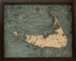 Woodchart Nantucket, MASS 3-D Nautical Wood Chart