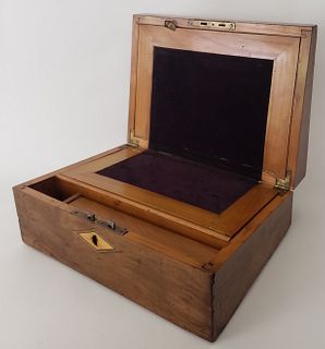 19th Century Diminutive Walnut Traveling Lap Desk