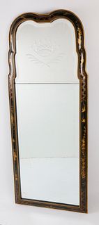 William and Mary Style Chinoiserie Decorated Divided Light Hall Mirror