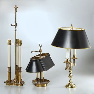 (3) brass table lamps, incl. Stiffel