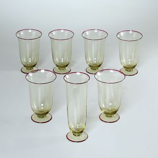 Set Carlo Scarpa style Murano glass drinkware