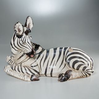 Large Italian ceramic zebra
