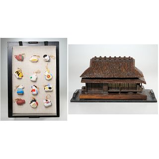 Japanese model house & Zodiac bells, ex-museum