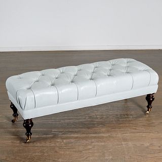 William Sonoma Home tufted leather bench