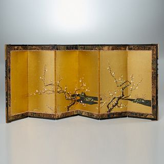 Japanese small 6-panel painted screen