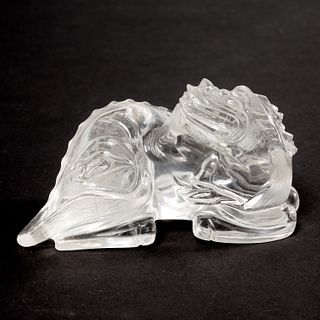 Chinese carved rock crystal mythical beast