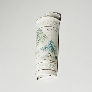 Chinese famille vert porcelain wall pocket