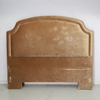 Custom velvet upholstered queen headboard