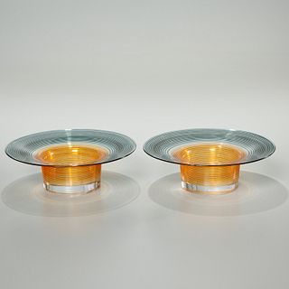 Salviati, (2) Stringa Murano glass bowls