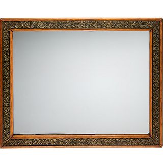 Aesthetic Movement carved oak mirror