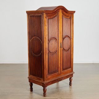 Anglo-Indian carved teak cabinet on stand