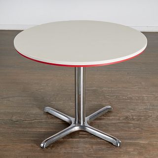 Modern chrome pedestal dining table