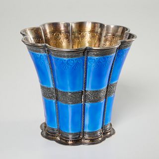 A. Michelsen enameled sterling Queen Margrethe cup