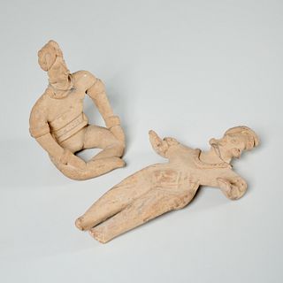 Pair Colima terracotta figures