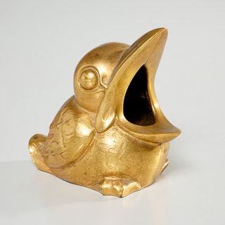 E.D. Sandoz (manner of), gilt bronze bird