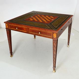 Maitland-Smith marquetry inlaid games table